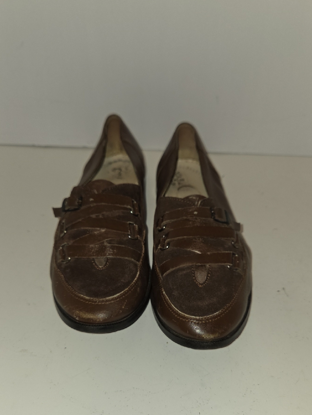 Joan & David Joen Bottier Parisien Brown Leather Loafers Size 8.5